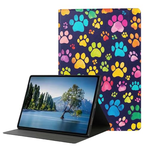 DHEEBFWE Tablet-Hülle für Samsung Galaxy Tab A 8.0 2019 (SM-T290/T295), Premium-Leder-Folio-Ständer, automatische Wake-/Sleep-Funktion, mehrere Betrachtungsständer, niedliche Katzen- und Hundepfote von DHEEBFWE