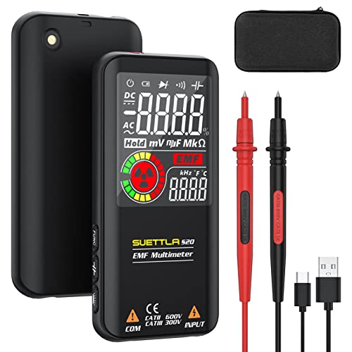 Smart Multimeter mit EMF-Detektor SUETTLA S20 wiederaufladbare Auto-Ranging Digital Multimeter Tester Messung Spannung, Widerstand, Kontinuität, Diode, Kapazität von DHH