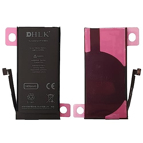 DHLK® Akku Batterie Ersatz kompatibel mit iPhone 13 Mini - Optimale Leistung, verlängerte Lebensdauer/Kapazität 2406 mAh [2 Jahre Garantie] von DHLK