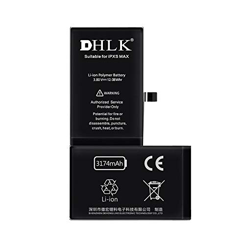 DHLK® Akku Batterie Ersatz kompatibel mit iPhone XS MAX - Optimale Leistung, verlängerte Lebensdauer/Kapazität 3174 mAh [2 Jahre Garantie] von DHLK