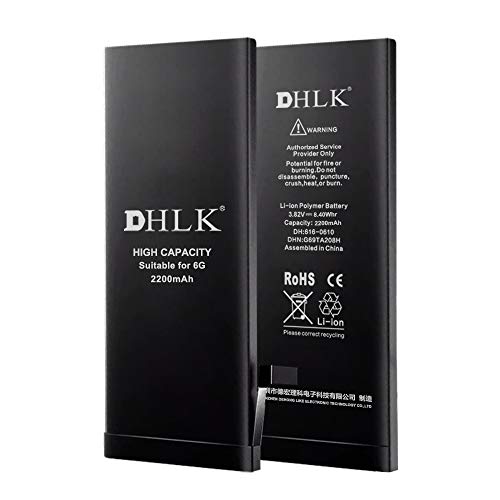 DHLK® Akku Batterie Ersatz mit höher Kapazität kompatibel mit iPhone 6 - Optimale Leistung, verlängerte Lebensdauer/Kapazität 2220 mAh [2 Jahre Garantie] von DHLK