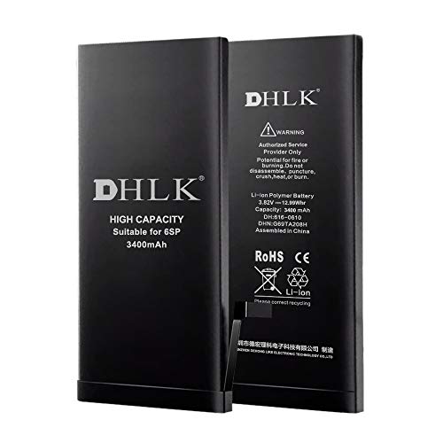 DHLK® Akku Batterie Ersatz mit höher Kapazität kompatibel mit iPhone 6S Plus - Optimale Leistung, verlängerte Lebensdauer/Kapazität 3400 mAh [2 Jahre Garantie] von DHLK