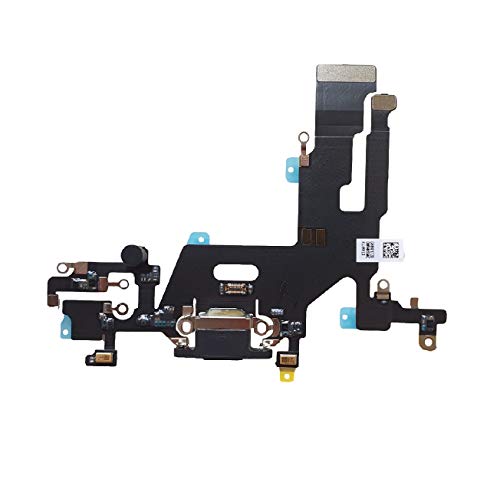 DHLK® Ladebuchse Dock Connector kompatibel mit iPhone 11 - Dock ConnectorFlex, Schwarz (A2111, A2223, A2221) von DHLK