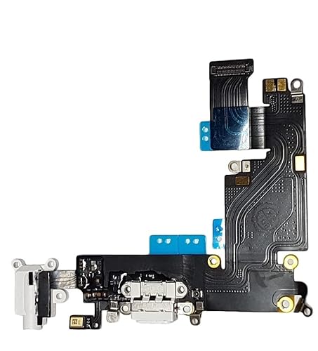 DHLK® Ladebuchse Dock Connector kompatibel mit iPhone 6 Plus - Dock ConnectorFlex, Weiß (A1522, A1524, A1593) von DHLK