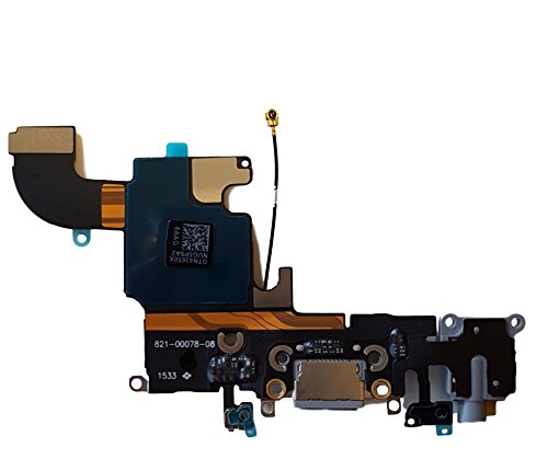 DHLK® Ladebuchse Dock Connector kompatibel mit iPhone 6S - Dock ConnectorFlex, Dunkelgrau (A1633, A1688, A1700) von DHLK