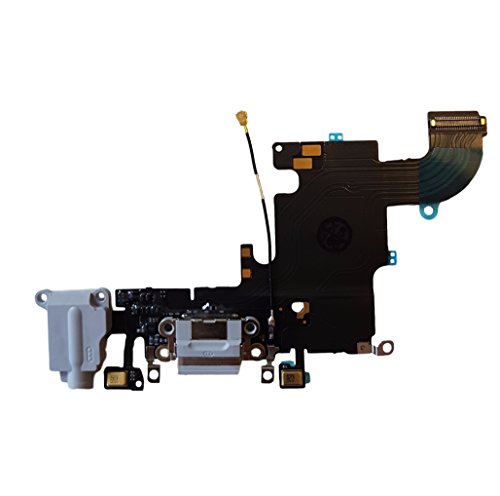DHLK® Ladebuchse Dock Connector kompatibel mit iPhone 6S - Dock ConnectorFlex, Hellgrau (A1633, A1688, A1700) von DHLK