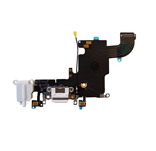 DHLK® Ladebuchse Dock Connector kompatibel mit iPhone 6S - Dock ConnectorFlex, Weiß (A1633, A1688, A1700) von DHLK