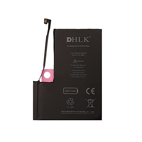DHLK® TI Line Akku Batterie kompatibel mit iPhone 12 Pro Max (A2342, A2410, A2412, A2411) - Kapazität 3687 mAh von DHLK
