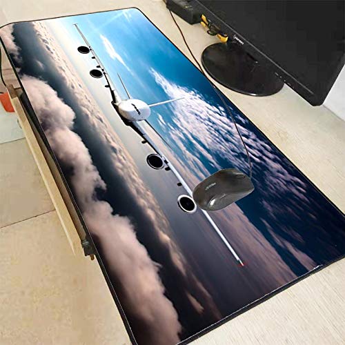 Mauspad Xxl Flugzeug Wolken Große Büro Computer Schreibtisch Matte Tisch Tastatur Mauspad Laptop Kissen Schreibtisch Matte Lock Edge Mousepad 400X800X2Mm von DHSBD