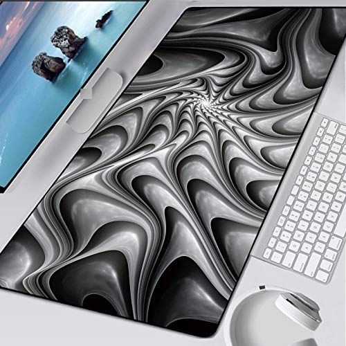 Schwarzweiss-Großes Mauspad Tastaturmatte Xl Gaming Mousepad Locking Edge Laptop Schreibtisch Computermatte 600X300X3Mm von DHSBD