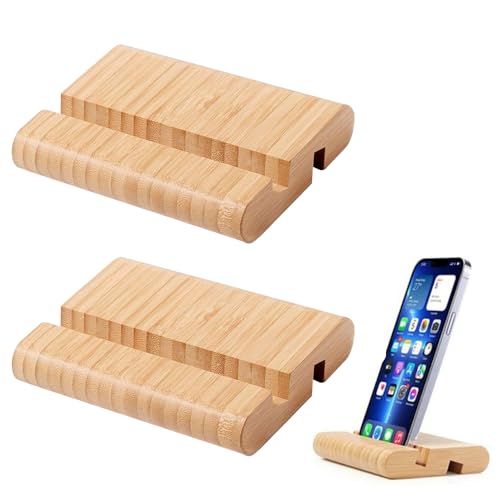 DHSBGWSX 2 Stück Bambusständer, Tablet-Ständer, Schreibtischständer-Dekoration, praktischer Handy-Ständer, Handy-Halter, universeller Handy-Ständer DHSBGWSX 2 Stück Bambusständer, Tablet-Ständer, Schreibtischständer-Dekoration, praktischer Handy-Ständer, Handy-Halter, universeller Handy-Ständer von DHSBGWSX