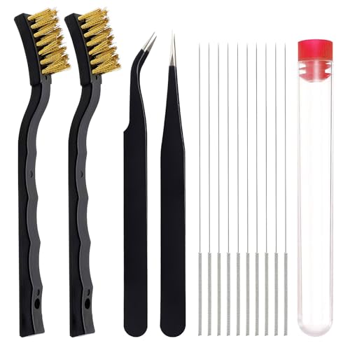 3D Drucker Düsenreinigungsnadeln Reinigungsset, 15 Stück 3D Drucker Düsen-Reinigungsset 3D Druck Zubehör mit 0,4mm Reinigungsnadeln, Drahtbürste aus Messing und Pinzette 3D Drucker Düsenreinigungsnadeln Reinigungsset, 15 Stück 3D Drucker Düsen-Reinigungsset 3D Druck Zubehör mit 0,4mm Reinigungsnadeln, Drahtbürste aus Messing und Pinzette von DHSWNNG