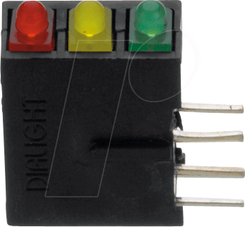 DIAL 570-0100-13 - Ampel-LED-Baustein, rot/gelb/grün, 2 mm, 12,6 mcd, 38° von DIALIGHT