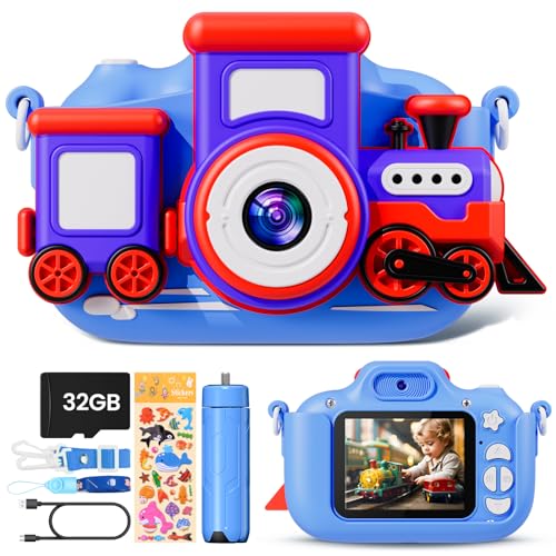 DIAMOOKY Kinderkamera, Digitalkamera Kinder 1080P 2,0-Zoll-Bildschirm, Kinder Kamera mit 32GB Karte Fotoapparat Kinder Selfie Kamera für 3-12 Jahre Geburtstag Weihnachten Spielzeug Kinder von DIAMOOKY