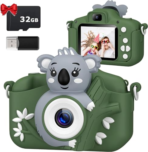 Kinderkamera, Kinder Kamera 1080P HD 2,0 Zoll Bildschirm, Digitalkamera Kinder mit 32GB Karte Selfie Kamera Fotoapparat Kinder für 3-12 Jahre Jungen und Mädchen Weihnachten Spielzeug von DIAMOOKY