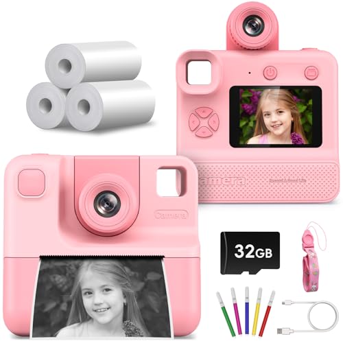Kinderkamera Sofortbildkamera,1080P 24MP Sofortbildkamera Kinder mit 10X Vergrößerung Drehbares Objektiv,2.4inch Digitalkamera für Kinder mit 3 Rollen Druckpapier & 32GB Karte, Geschenk für Kinder Kinderkamera Sofortbildkamera,1080P 24MP Sofortbildkamera Kinder mit 10X Vergrößerung Drehbares Objektiv,2.4inch Digitalkamera für Kinder mit 3 Rollen Druckpapier & 32GB Karte, Geschenk für Kinder von DIAMOOKY