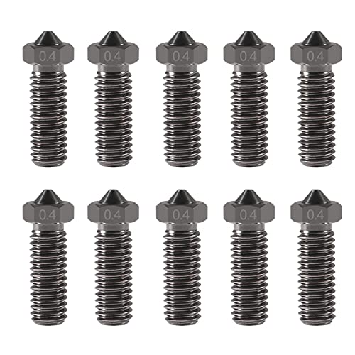 DIANN 10 Stück V6 Vulkandüsen 3D gehärtete Stahldüse M6 Gewindedüsen 0,4 mm für 1,75 mm Filament 3D-Druckerteile DIANN 10 Stück V6 Vulkandüsen 3D gehärtete Stahldüse M6 Gewindedüsen 0,4 mm für 1,75 mm Filament 3D-Druckerteile von DIANN