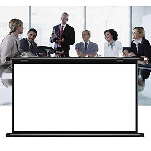 DIBAKO Manuell Projektionsleinwand Beamer Leinwand, 40 Zoll HD Heimkino Rolloleinwand, 3D 4K Präsentationswand Für Hause Büro Schule, Deckenmontage (Color : 40", Size : 16:9) von DIBAKO