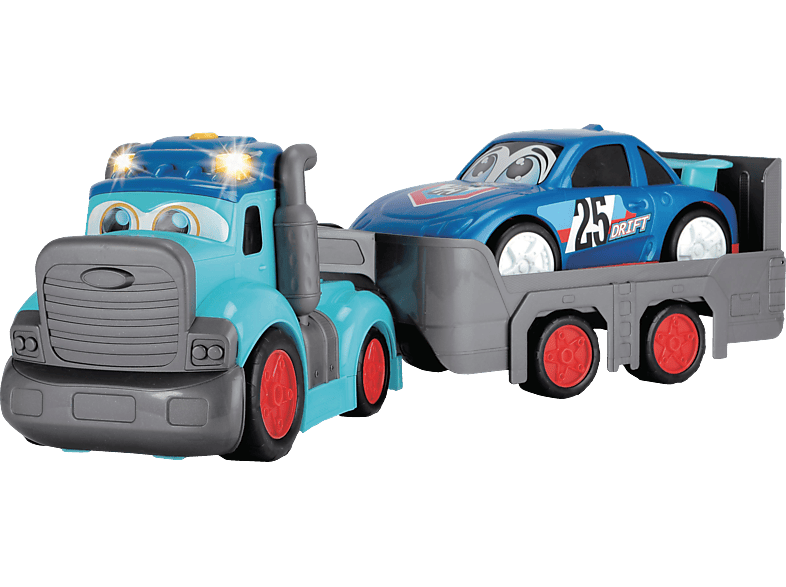 DICKIE-TOYS ABC Teddi Trucker, abnehmbarer Anhänger mit Auto Spielzeugauto Blau von DICKIE-TOYS