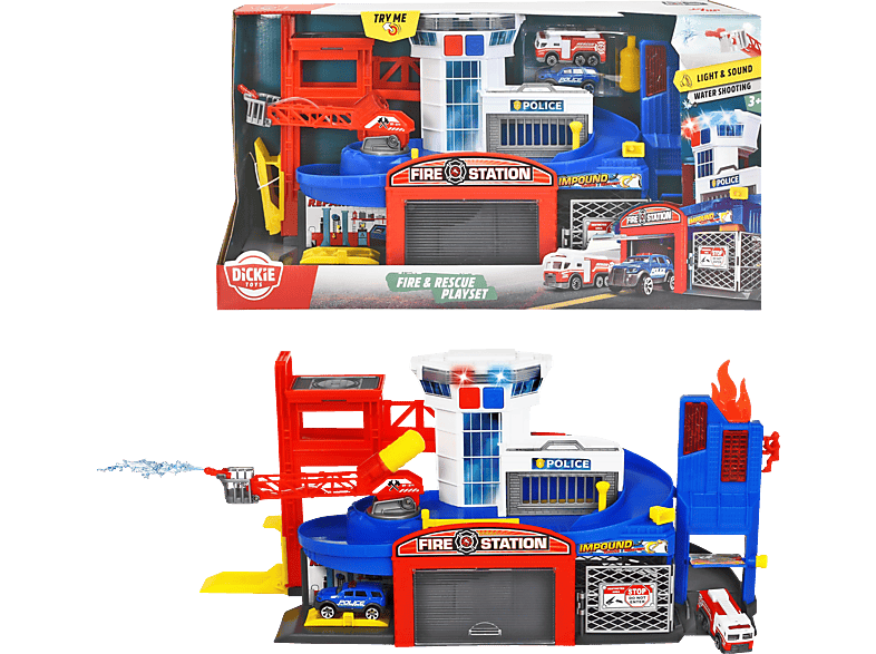 DICKIE-TOYS Fire & Rescue Spielset inkl. 2 Spielzeugautos Spielzeugauto Mehrfarbig von DICKIE-TOYS