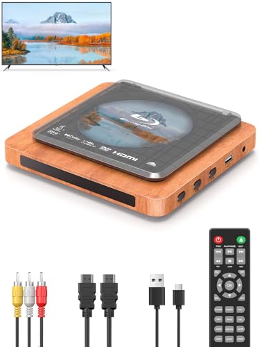 2025 Blu-ray-Player mit HDMI/AV-Kabel und Fernbedienung, Dolby Audio/DTS, 1080P, spielt Blu-ray A1, alle DVDs (PAL), USB, Retro-Design von DIDAR