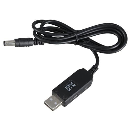 DIDILLX USB auf DC 5,5 x 2,1 mm Stromkabel, 5 V auf 9 V, Step-Up-Konverter, Kabel für kabellose Lautsprecher und LED-Leuchtmittel, 5,5 x 2,1 mm Adapter von DIDILLX
