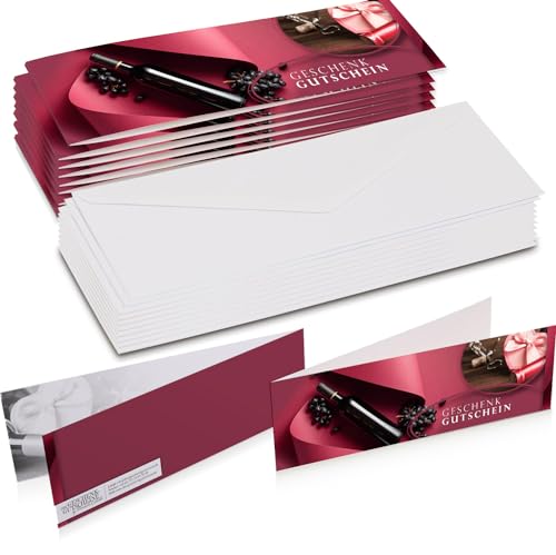 Premium Geschenkgutschein 25er Set - Gutscheine Zum Selber Ausfüllen, Gutschein Karte - Perfekt für Feinkostgeschäfte und Fachhandel - Einzigartiges Format inkl. Kuvert (5004) von DIE GESCHENK-GUTSCHEINE