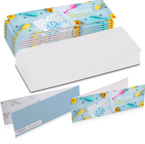 Premium Geschenkgutschein Set - Gutscheine Zum Selber Ausfüllen, Gutschein Karte - Perfekt für Feinkostgeschäfte und Fachhandel - Einzigartiges Format inkl. Kuvert (5012, 25er Set) von DIE GESCHENK-GUTSCHEINE
