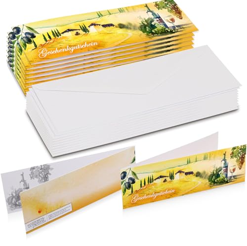 Premium Geschenkgutschein 100er Set - Gutscheine Zum Selber Ausfüllen, Gutschein Karte - Perfekt für Feinkostgeschäfte und Fachhandel - Einzigartiges Format inkl. Kuvert (5018) von DIE GESCHENK-GUTSCHEINE
