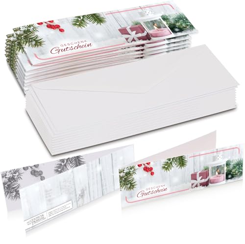 Premium Geschenkgutschein Set - Gutscheine Zum Selber Ausfüllen, Gutschein Karte - Perfekt für Feinkostgeschäfte und Fachhandel - Einzigartiges Format inkl. Kuvert (W0102, 50er Set) von DIE GESCHENK-GUTSCHEINE