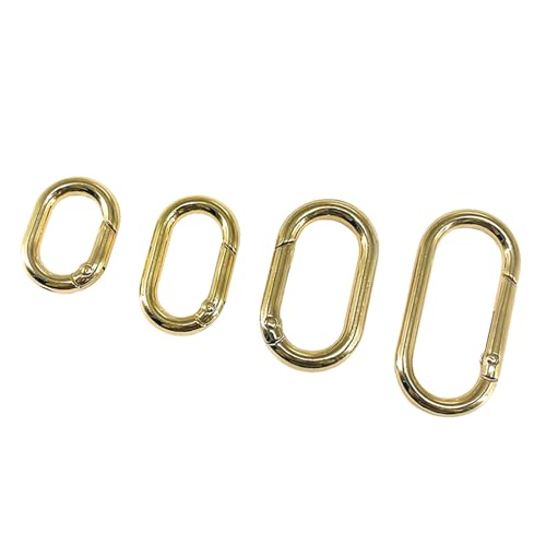 4 Stück Metall-Schlüsselanhänger mit Federringen für Handtasche, Geldbörse, Riemenverlängerung, ovale Karabiner-Clips, Federclip-Haken von DIEKE