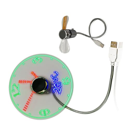 DIEKE Kleiner Ventilator, LED-Uhr-Lüfter, Echtzeitanzeige, Uhr-Lüfter, Zeit-Temperaturanzeige, tragbare Gadgets für Laptop, PC, Notebook DIEKE Kleiner Ventilator, LED-Uhr-Lüfter, Echtzeitanzeige, Uhr-Lüfter, Zeit-Temperaturanzeige, tragbare Gadgets für Laptop, PC, Notebook von DIEKE