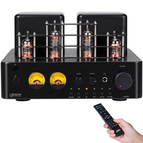 DIFIIFOL Juson Audio JTA50 Röhrenverstärker Einstiegs-HiFi-Verstärker mit BT 5.0, Fernbedienung, AUX, Koax, Phono und USB-Eingang, Subwoofer-Ausgang, 2.1-Kanal für Plattenspieler von DIFIIFOL