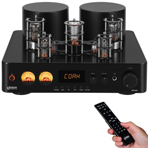 Juson Audio JTA100 200W Vakuumröhrenverstärker Integrierter Hybrid Mit BT 5.0 Optisch AUX RCA Phono Eingang und Kopfhörerausgang 2.1CH Class AB HiFi Home Audio für Plattenspieler von DIFIIFOL