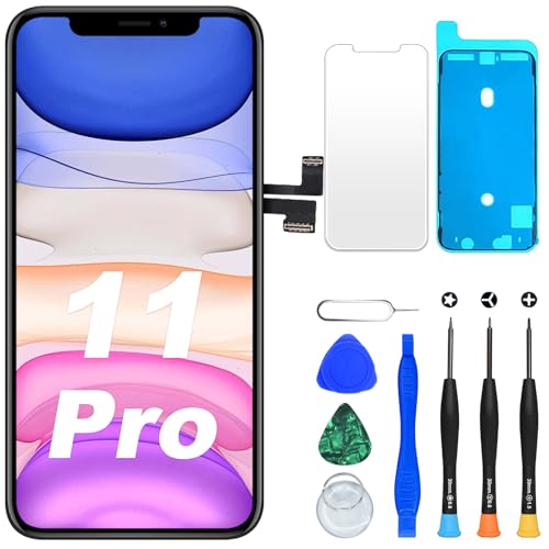 DIGI4U LCD für iPhone 11 Pro Display Bildschirm Ersatz, DC-Dimmen - Besseres Seherlebnis, 5,8 Zoll 3D Touch LCD Digitizer Assembly Reparaturkits kompatibel mit iPhone 11 Pro Modell A2160, A2217, A2215 DIGI4U LCD für iPhone 11 Pro Display Bildschirm Ersatz, DC-Dimmen - Besseres Seherlebnis, 5,8 Zoll 3D Touch LCD Digitizer Assembly Reparaturkits kompatibel mit iPhone 11 Pro Modell A2160, A2217, A2215 von DIGI4U