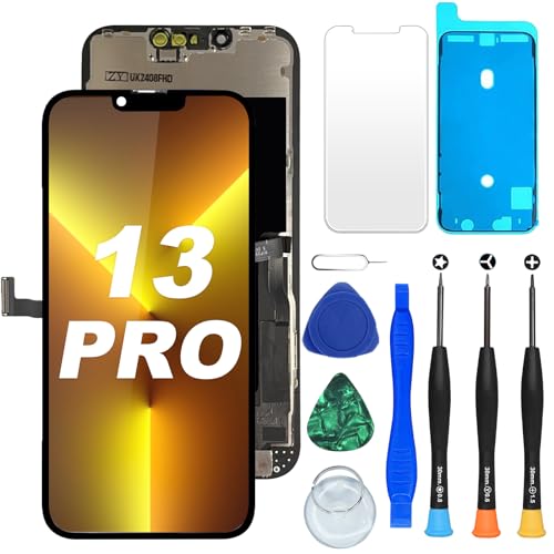DIGI4U LCD für iPhone 13 Pro Bildschirm-Ersatz, 15,4 cm (6,1 Zoll), 1:1 Auflösung, 1:1 Display Bildschirm für iPhone 13 Pro, LCD-Display, Digitizer-Montage, mit Reparaturwerkzeugen für iPhone LCD von DIGI4U