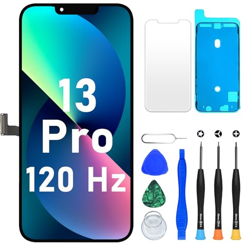 DIGI4U LCD für iPhone 13 Pro Display 120Hz Bildschirm Ersatz, 6,1" Full HD 3D Touch Truetone 𝑭𝒂𝒄𝒆𝑰𝑫 für iPhone 13 Pro Display Digitizer Reparaturkits(A2638, A2483, A2636, A2639, A2640) von DIGI4U