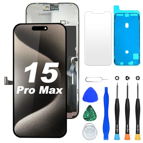 DIGI4U LCD für iPhone 15 Pro max Display Bildschirm Ersatz, 6,7'' 𝑭𝒖𝒍𝒍 𝑯𝑫 𝟯𝑫 𝑻𝒐𝒖𝒄𝒉 𝑻𝒓𝒖𝒆𝑻𝒐𝒏𝒆 𝑭𝒂𝒄𝒆 𝑰𝑫 LCD Bildschirm für iPhone 15 Pro max Display Digitizer Reparaturkits DIGI4U LCD für iPhone 15 Pro max Display Bildschirm Ersatz, 6,7'' 𝑭𝒖𝒍𝒍 𝑯𝑫 𝟯𝑫 𝑻𝒐𝒖𝒄𝒉 𝑻𝒓𝒖𝒆𝑻𝒐𝒏𝒆 𝑭𝒂𝒄𝒆 𝑰𝑫 LCD Bildschirm für iPhone 15 Pro max Display Digitizer Reparaturkits von DIGI4U