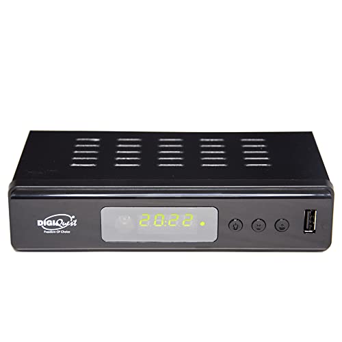 Digiquest Twin Tuner Rec - Digitaler terrestrischer Decoder DVB-T2, Full HD - Small Edition - Videorekorderfunktion, Schwarz von DIGIQUEST