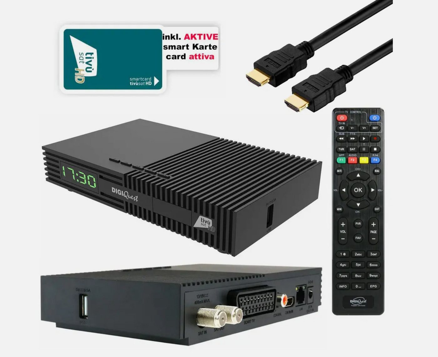 DIGIQuest DIGIQuest Classic Ti9 Full HD Sat-Receiver mit Aktiver TIVUSAT Karte SAT-Receiver DIGIQuest DIGIQuest Classic Ti9 Full HD Sat-Receiver mit Aktiver TIVUSAT Karte SAT-Receiver von DIGIQuest