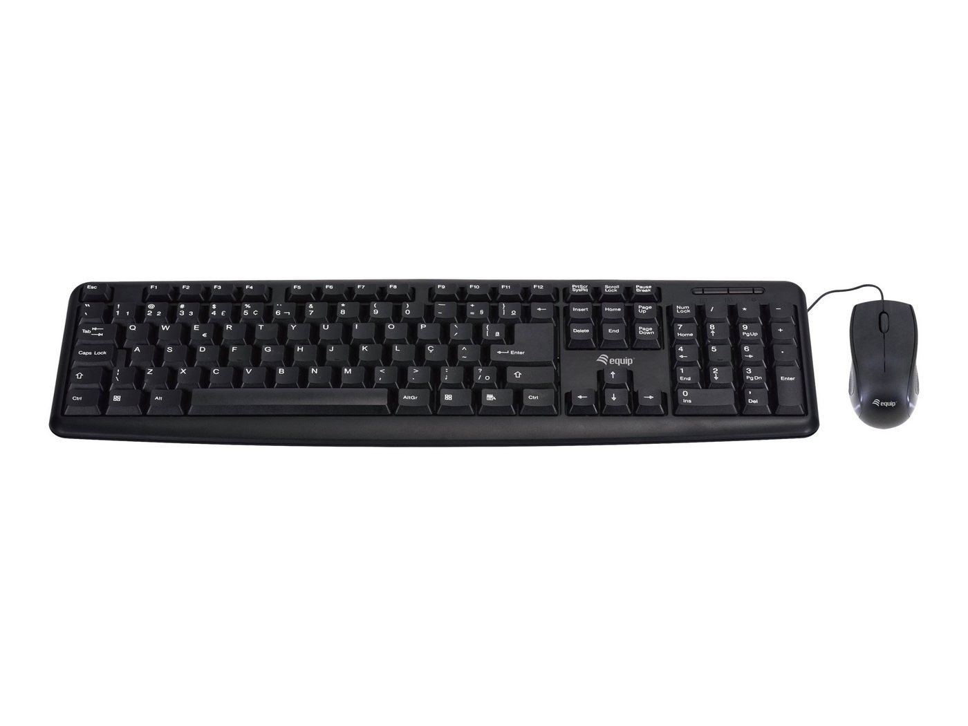 DIGITAL DATA EQUIP Kabelgebundene Kombi Keyboard+Mouse, schwarz, DE Tastatur- und Maus-Set von DIGITAL DATA
