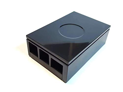 Gehäuse für Raspberry Pi 4 Model B und Rock Pi 4 Model C+, Farbe: schwarz von DIGITALRISE