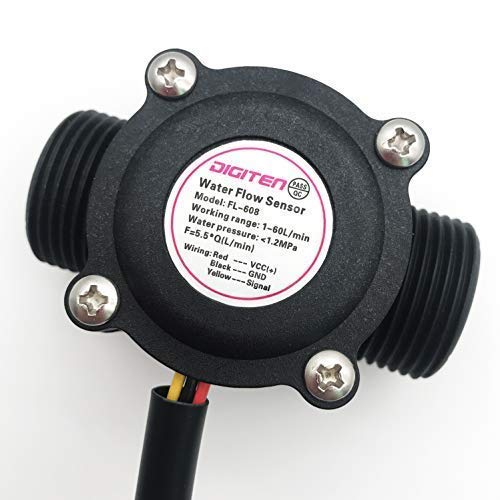 SenSTREE G3/4 Zoll Wasserdurchflusssensor mit 1,2 m Kabel, Lebensmittelqualität Halleneffekt-Sensor, Durchflussmesser Zähler 1–60 l/min – Arduino, Raspberry Pi und Umkehrosmosefilter kompatibel von DIGITEN