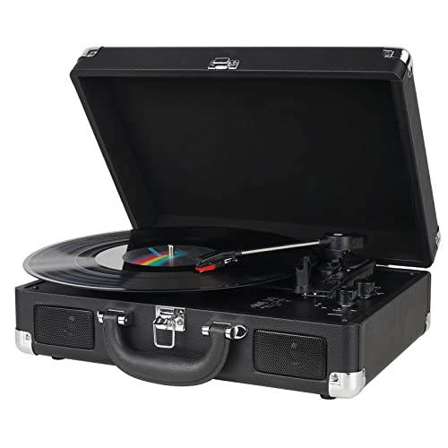 DIGITNOW! Belt-Drive 3 Gang Portable Stereo Turntable with Built-in Speakers, Supports RCA Output/3.5mm Aux-In/Headphone Jack/MP3, Mobile Phones Music Playback von DIGITNOW!