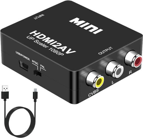 DIGITNOW! HDMI auf RCA Konverter HDMI zu AV CVBS Adapter, Mini 1080P HDMI Composite Cinch Signal Video Audio mit USB Ladekabel, Kompatibel für PC/Laptop/Xbox / PS4 / PS3 / TV/Cámara DVD DIGITNOW! HDMI auf RCA Konverter HDMI zu AV CVBS Adapter, Mini 1080P HDMI Composite Cinch Signal Video Audio mit USB Ladekabel, Kompatibel für PC/Laptop/Xbox / PS4 / PS3 / TV/Cámara DVD von DIGITNOW