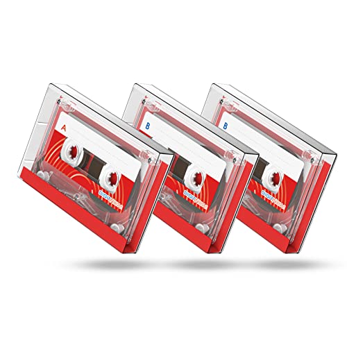 DIGITNOW! Leere Audio Kassetten für Musikkassetten- Rauscharm Hohe Leistung 60 Min, Hervorragend geeignet Vorlesungen Seminare Alltägliche Aufnahmen (3er Pack), M108, Rot von Kindpack