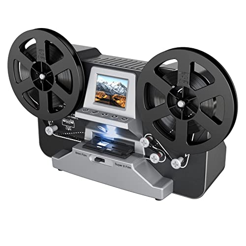 DIGITNOW!Super 8 Filmscanner,Normal Video 8 Digitalisierer,Converts Filmrollen in Digitales MPEG HD1080P,inkl. 32 GB Speicherkarte und 2,4" LCD MovieMaker/Film Digitize,Grau von DIGITNOW
