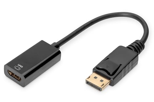 ASSMANN DisplayPort Grafik Adapter, DP zu HDMI Typ A, 4K Ultra HD 60Hz, 4096 x 2160 Pixel, Schwarz von DIGITUS