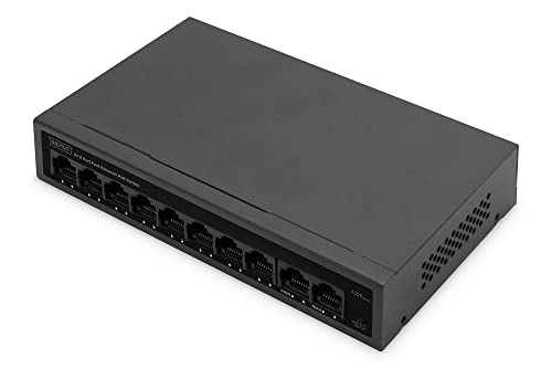 DIGITUS PoE Netzwerk Switch - 10 Port - Fast Ethernet - Unmanaged - 8X RJ45 PoE Ports + 2X RJ45 Uplink - 60W PoE-Budget - CCTV-Modus - 10/100 Mbit/s - schwarz DIGITUS PoE Netzwerk Switch - 10 Port - Fast Ethernet - Unmanaged - 8X RJ45 PoE Ports + 2X RJ45 Uplink - 60W PoE-Budget - CCTV-Modus - 10/100 Mbit/s - schwarz von DIGITUS