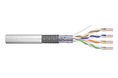 DIGITUS 100 m Cat 5e Netzwerkkabel - SF-UTP Simplex - BauPVO Eca - PVC Mantel - 100 MHz Kupfer AWG 24/1 - PoE Kompatibel - LAN Kabel Verlegekabel Ethernet Kabel - Grau von DIGITUS